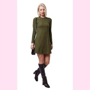 Topshop - Ribbed Long Sleeve Tunic Mini Dress - 6